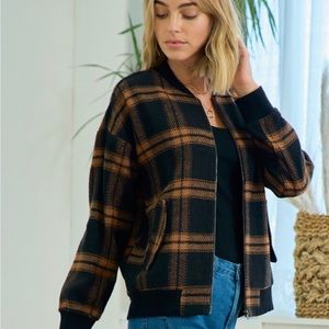 Plaid Bomber Jacket - Doe & Rae